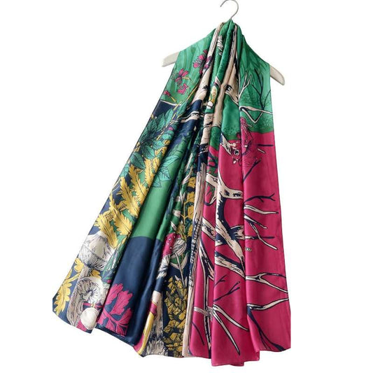 Vibrant Woodland Silk Scarf